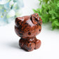 2.2" Mahogany Hello Kitty Cat Crystal Carving Crystal Healing Bulk Wholesale