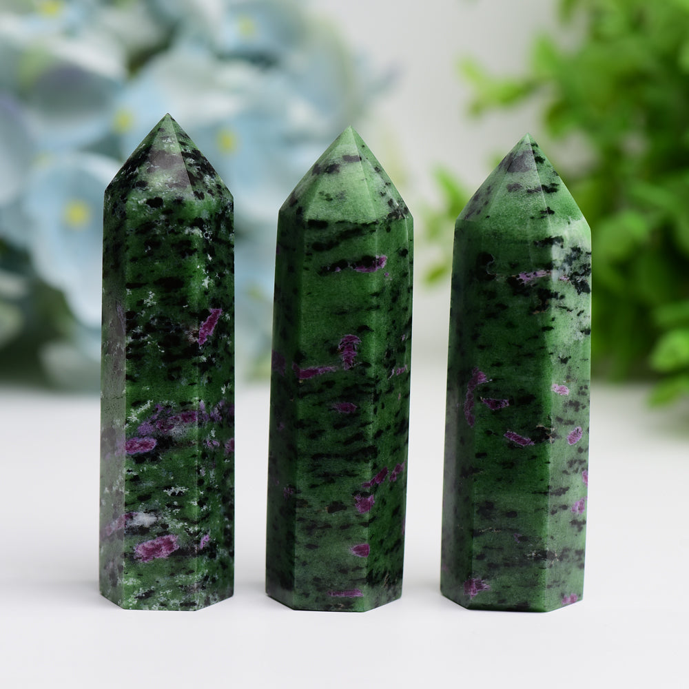 2.5"-4.0" Ruby In Zoisite Crystal Point