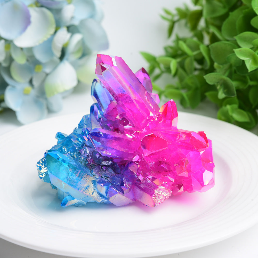 Aura Pink & Blue Crystal Clusters Free Form Bulk Wholesale