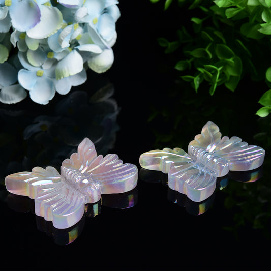 2.6" Aura Crystal Butterfly Carving Bulk Wholesale