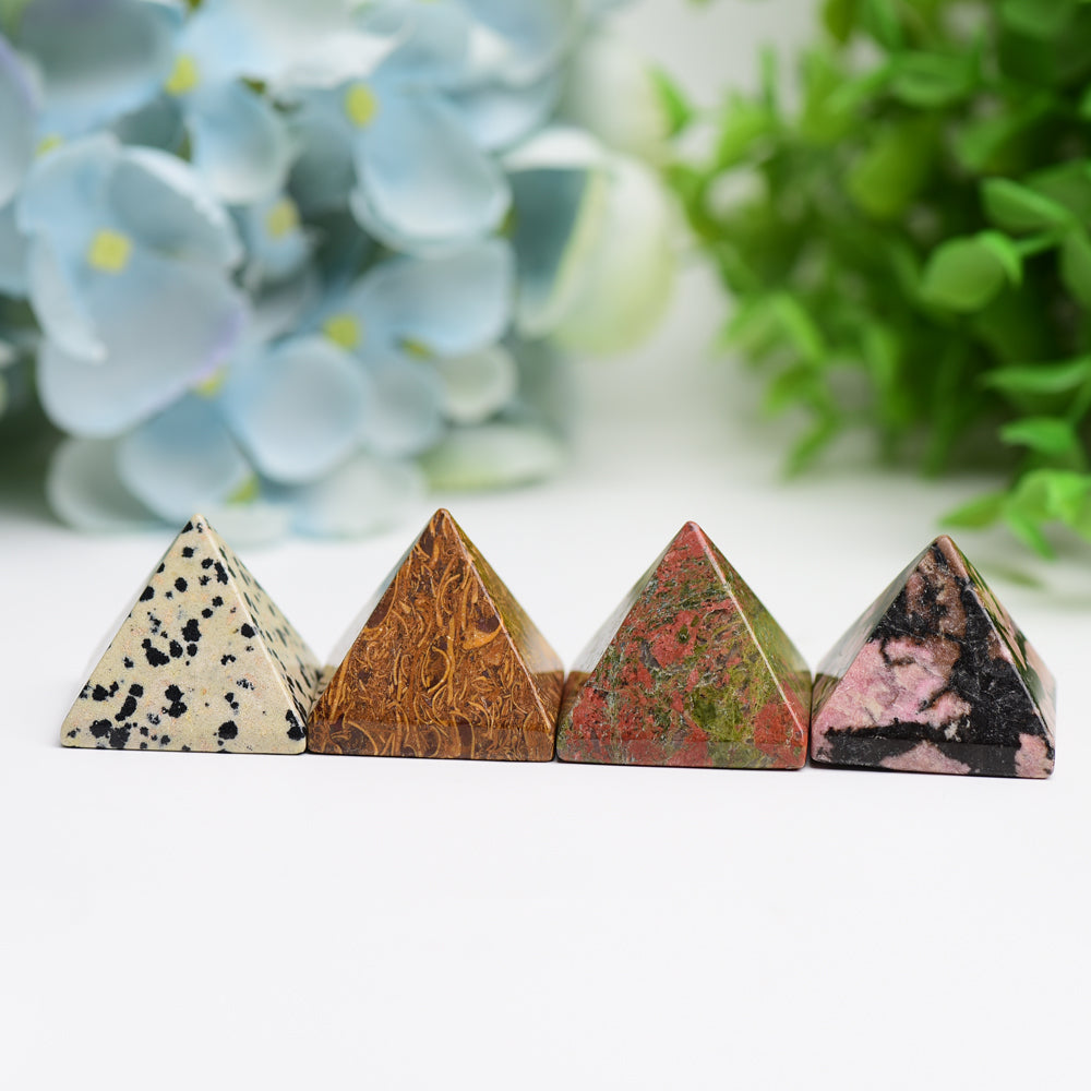1.1" Mixed Crystal Pyramids Crystal Carving
