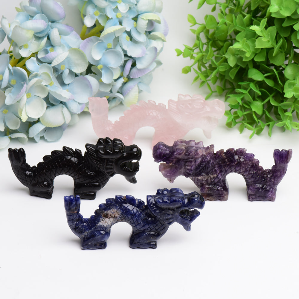 4.7" Dragon Animal Crystal Carving Free Form