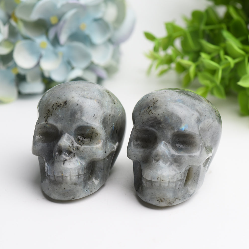 3.0"-3.5" Labradorite Skull Crystal Carving Bulk Wholesale for Halloween