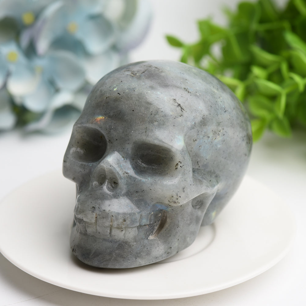 3.0"-3.5" Labradorite Skull Crystal Carving Bulk Wholesale for Halloween