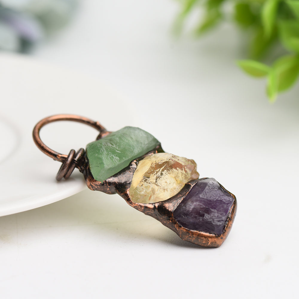 Mixed Raw Crystal Pendant for Jewelry DIY Bulk Wholesale