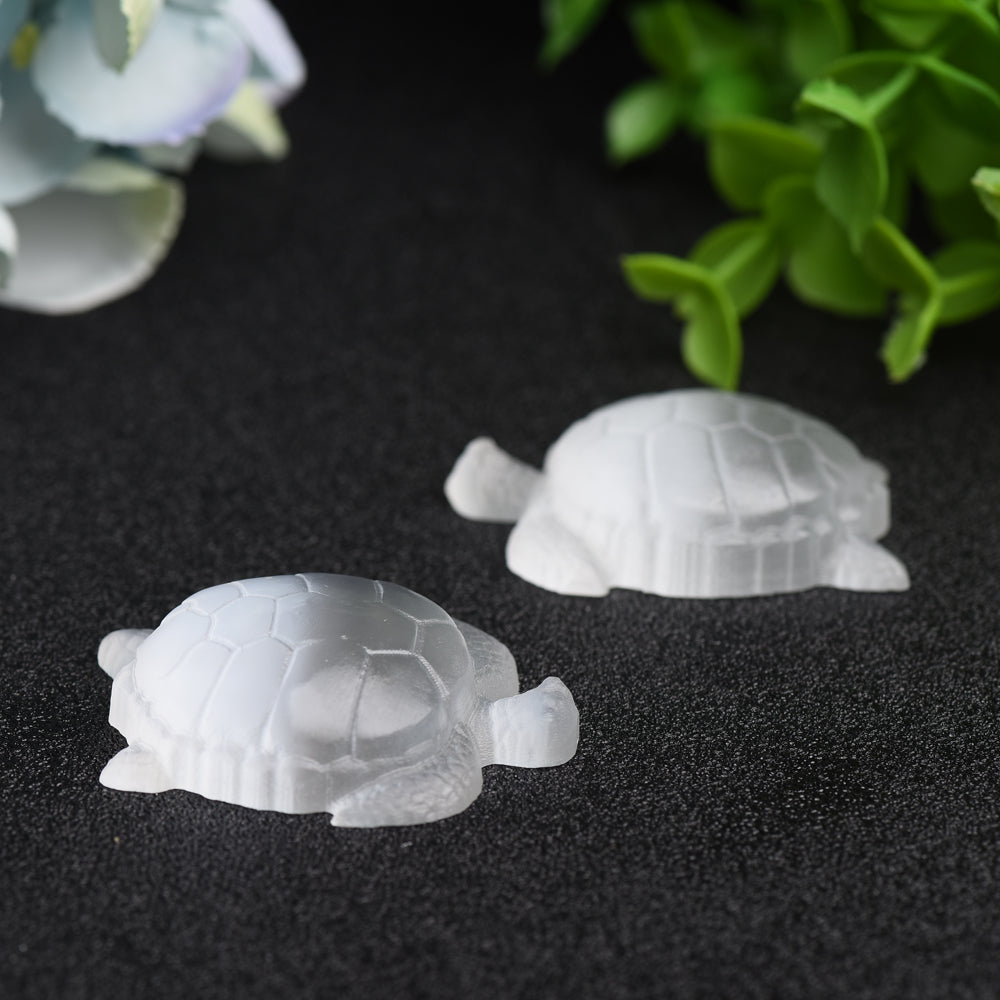 1.8" Selenite Turtle Crystal Carving Bulk Wholesale