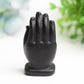 2.5" Black Obsidian Hand with Devil's Eye Crystal Carving Bulk Wholesale