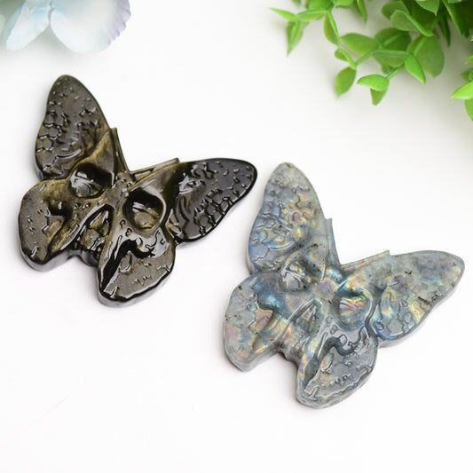 3.0" Labradorite & Golden Obsidian Butterfly Carving Bulk Wholesale