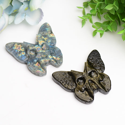 3.0" Labradorite & Golden Obsidian Butterfly Carving Bulk Wholesale