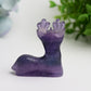 2.5" Purple Fluorite Deer Crystal Carving Crystal Healing Bulk Wholesale