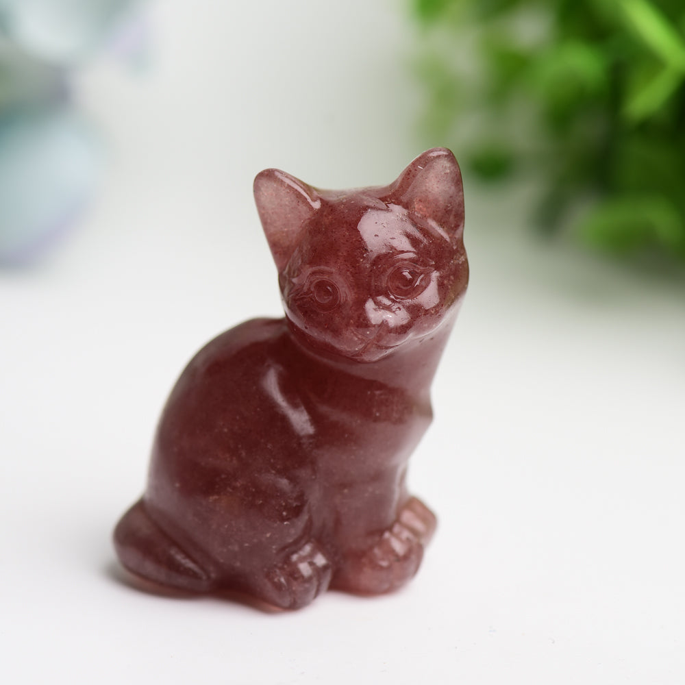 2.0"-2.3" Mixed Crystal Cat Carving Bulk Wholesale