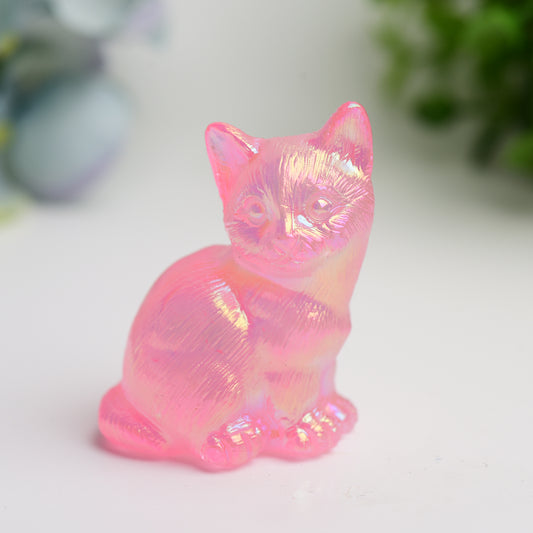 2.0"-2.3" Mixed Crystal Cat Carving Bulk Wholesale