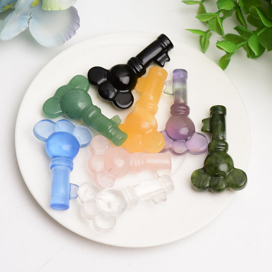 2.0" Mixed Crystal Carving Key Bulk Wholesale