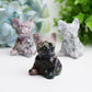 2.4" Moss Agate Bulldog Animal Crystal Carving