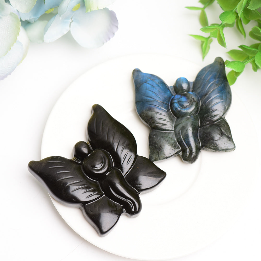 2.3" Labradorite Golden Obsidian Butterfly Fairy Bulk Wholesale