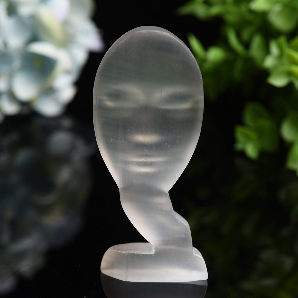 4.4" Selenite Lady Face Free Form