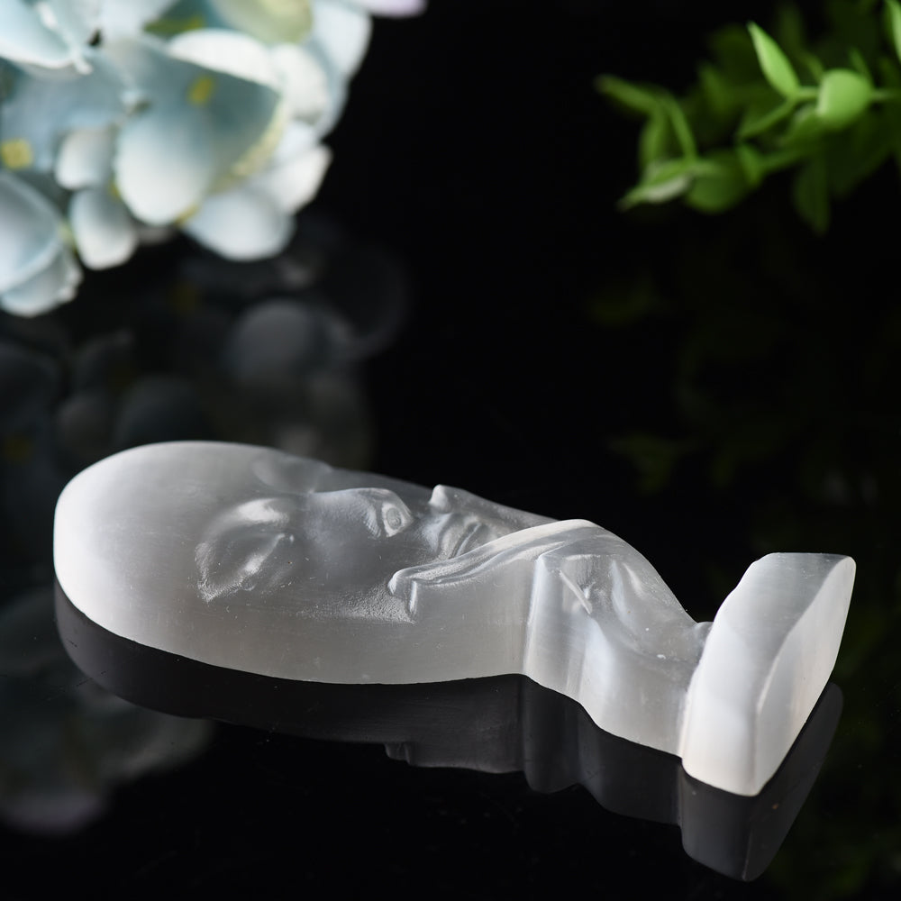 4.4" Selenite Lady Face Free Form