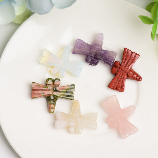 Mixed Crystal Mini Dragonfly Carving Crystal Healing Bulk Wholesale