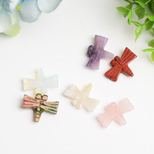 Mixed Crystal Mini Dragonfly Carving Bulk Wholesale