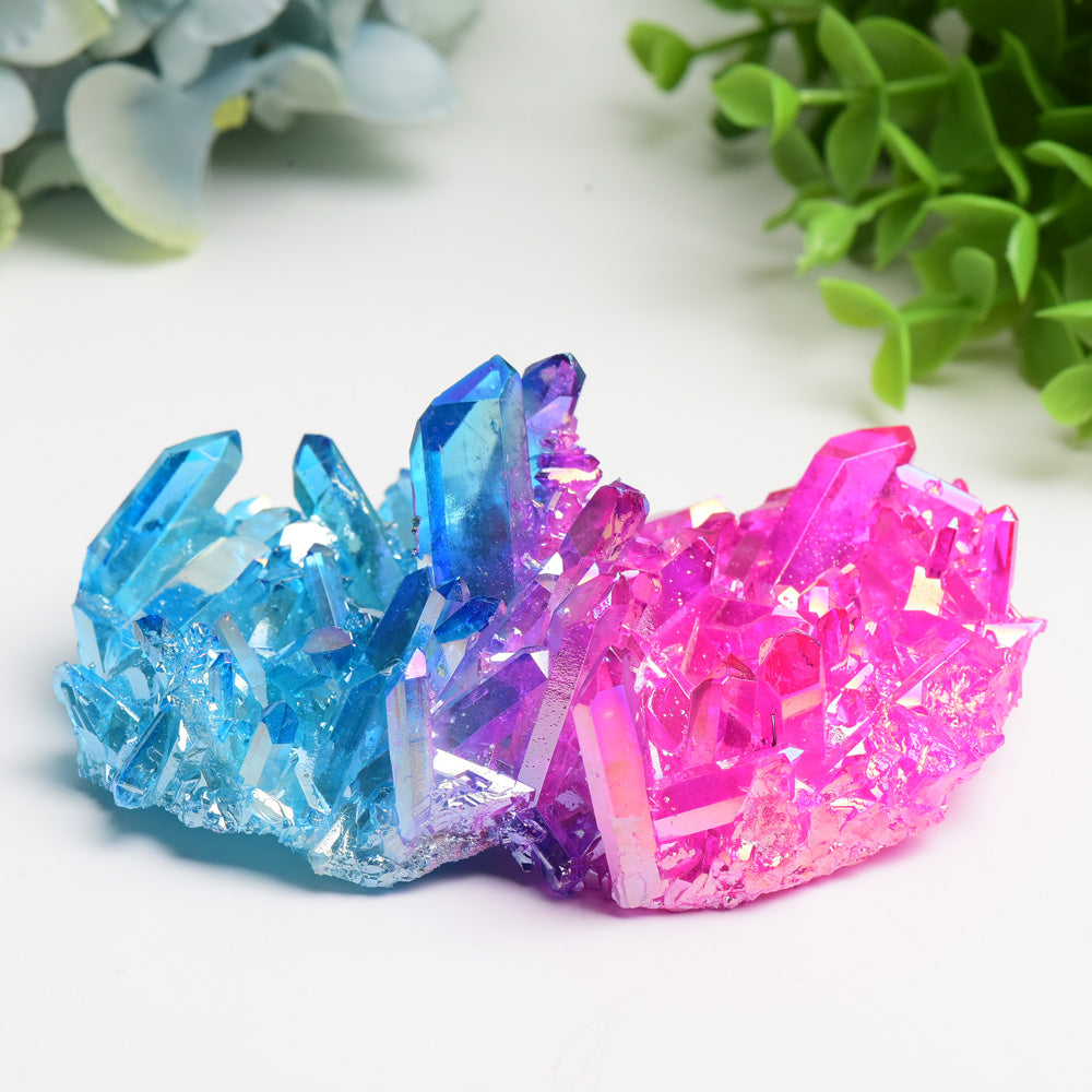 Aura Crystal Pink Blue Cluster Bulk Wholesale