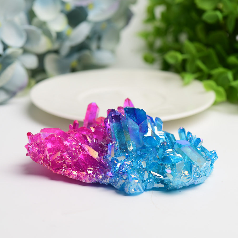 Aura Crystal Pink Blue Cluster Bulk Wholesale