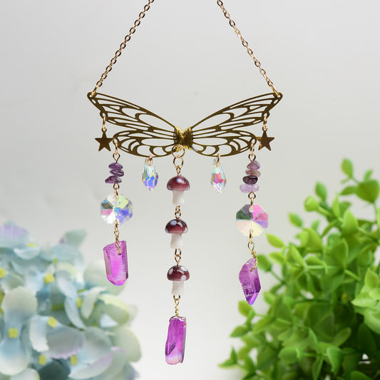 Aura Crystal Metal Butterfly Hanging Ornament Bulk Wholesale