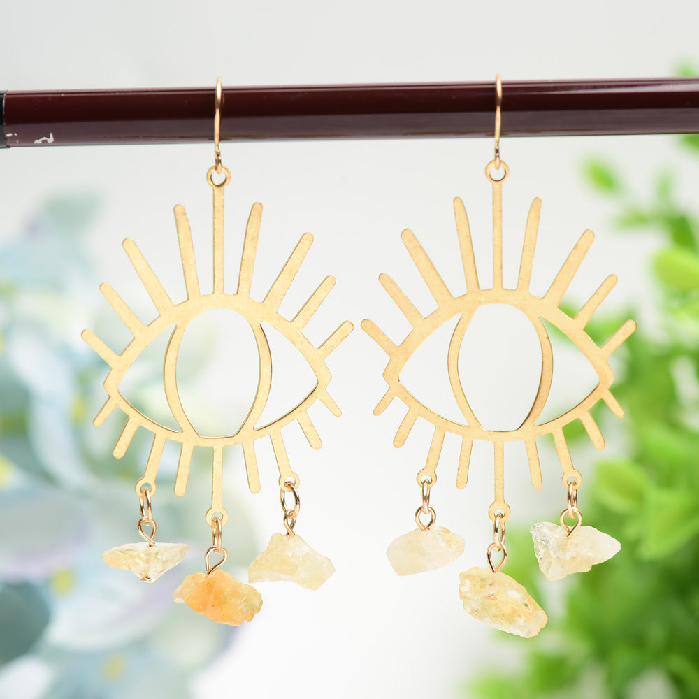 Eye Shape Design Earrings with Crystal Decor Bulk Wholesale