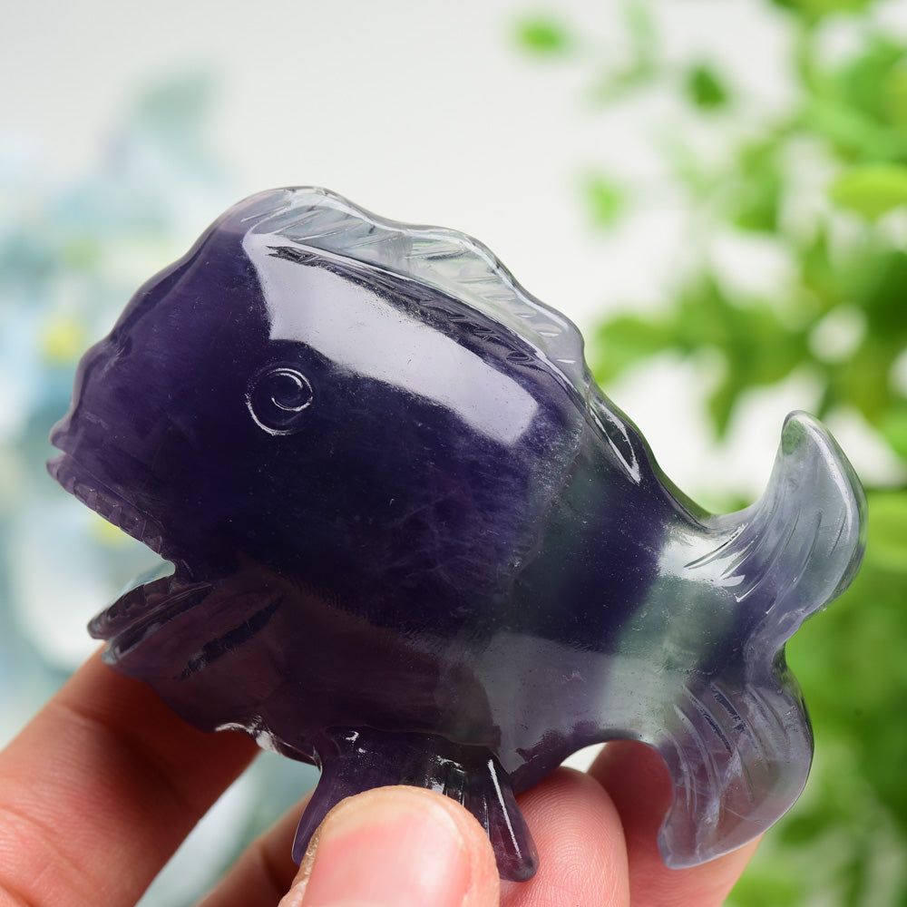 3.0" Fluorite Fish Carving Bulk Wholesale