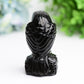 3.3" Black Obsidian Raven Bird Crystal Carving Free Form Bulk Wholesale