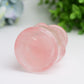 2.8" Rose Quartz Cup with Skull Carving Decor for Bulk Wholesale