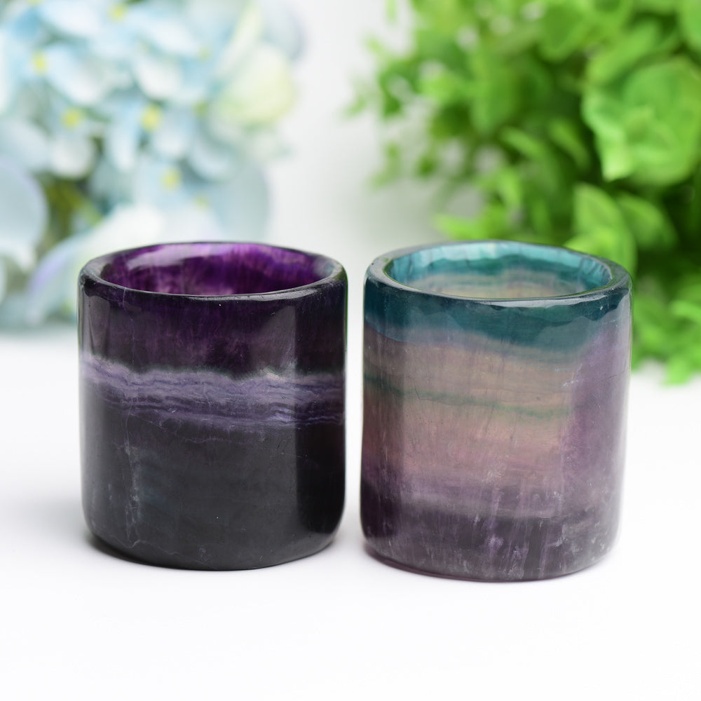 2.5" Rainbow Fluorite Cup Crystal Carving Bulk Wholesale