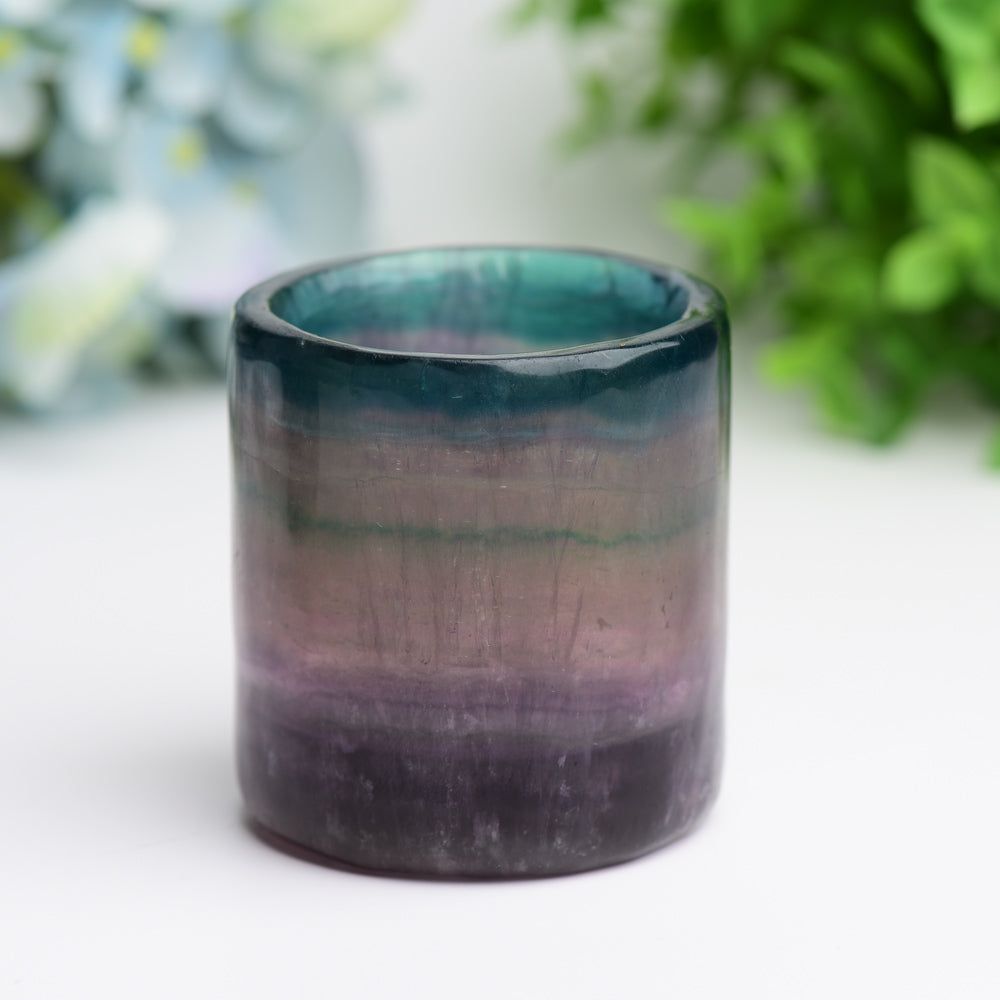 2.5" Rainbow Fluorite Cup Crystal Carving Bulk Wholesale