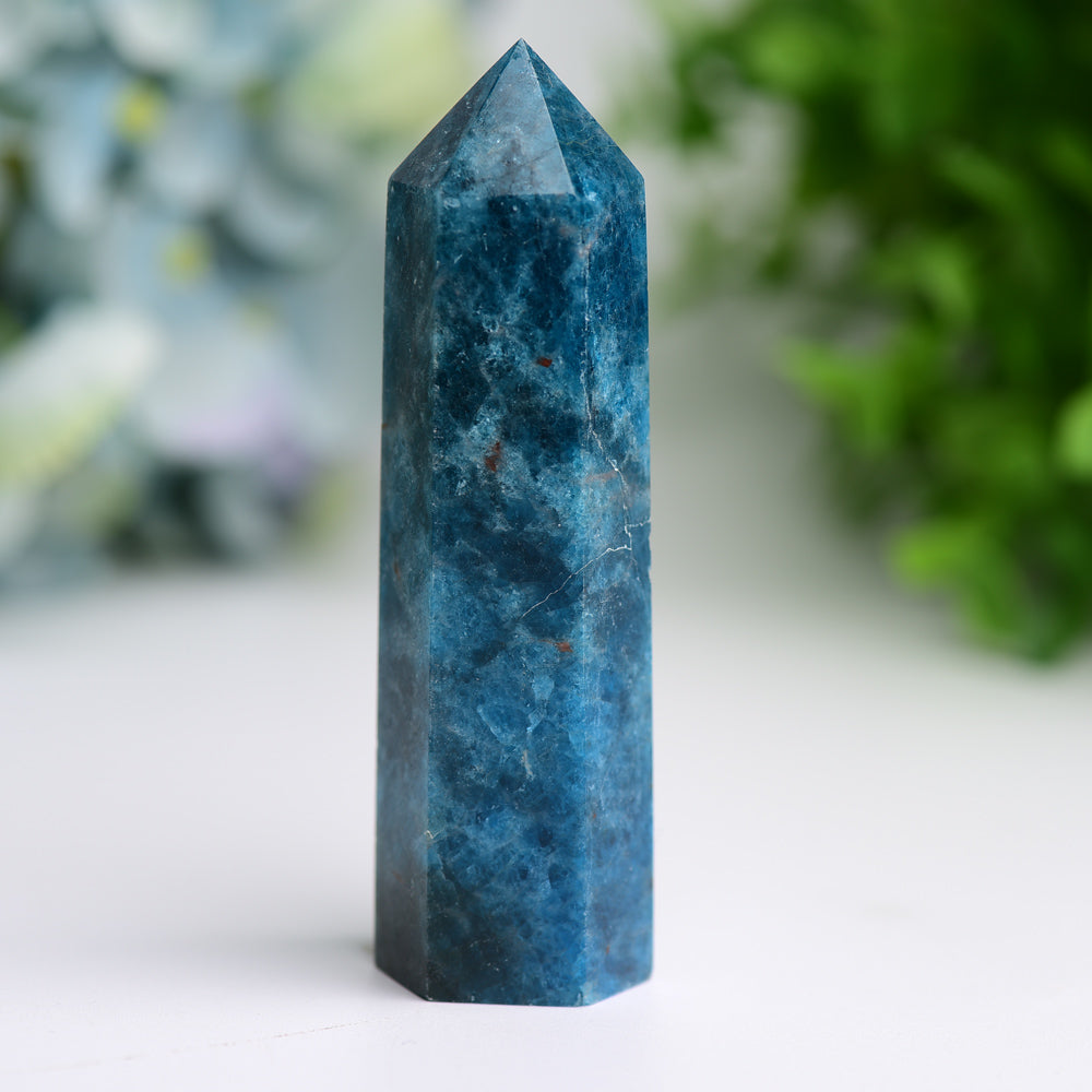 Natural Blue Apatite Point Healing Crystal Tower