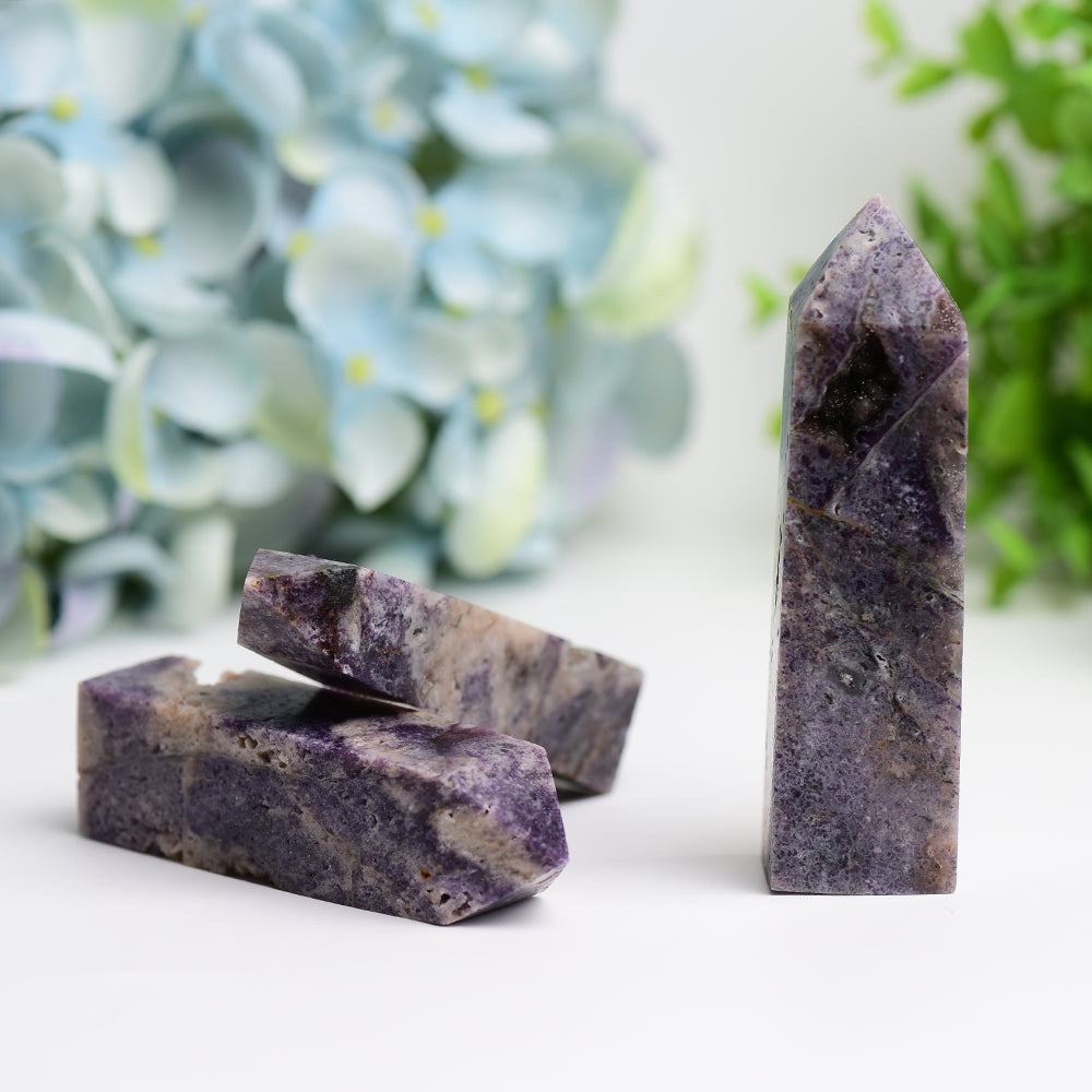 3.0"-4.5" Purple Sphalerite Crystal Tower