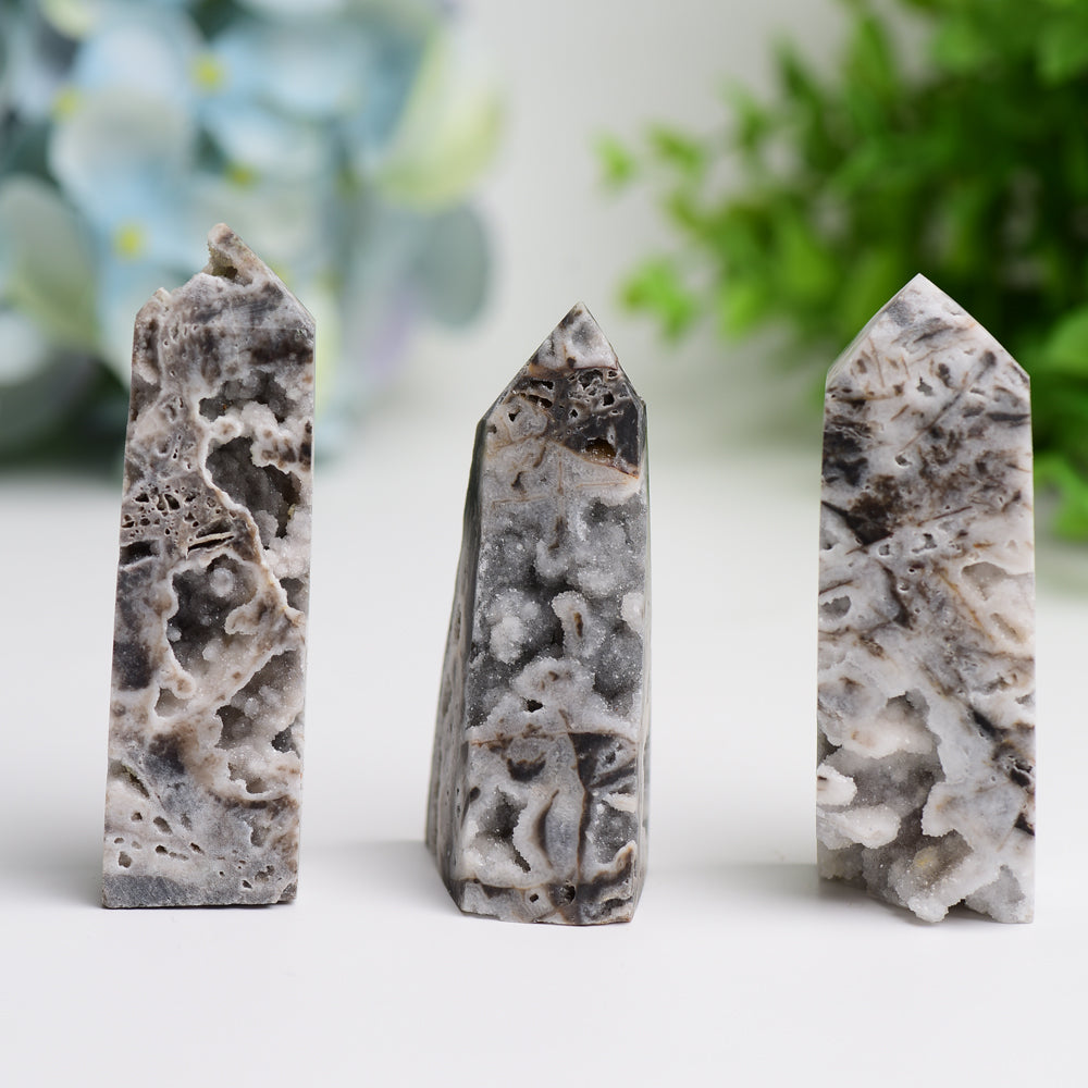 2.5"-4.0" Druzy Zinc Crystal Tower Bulk Wholesale