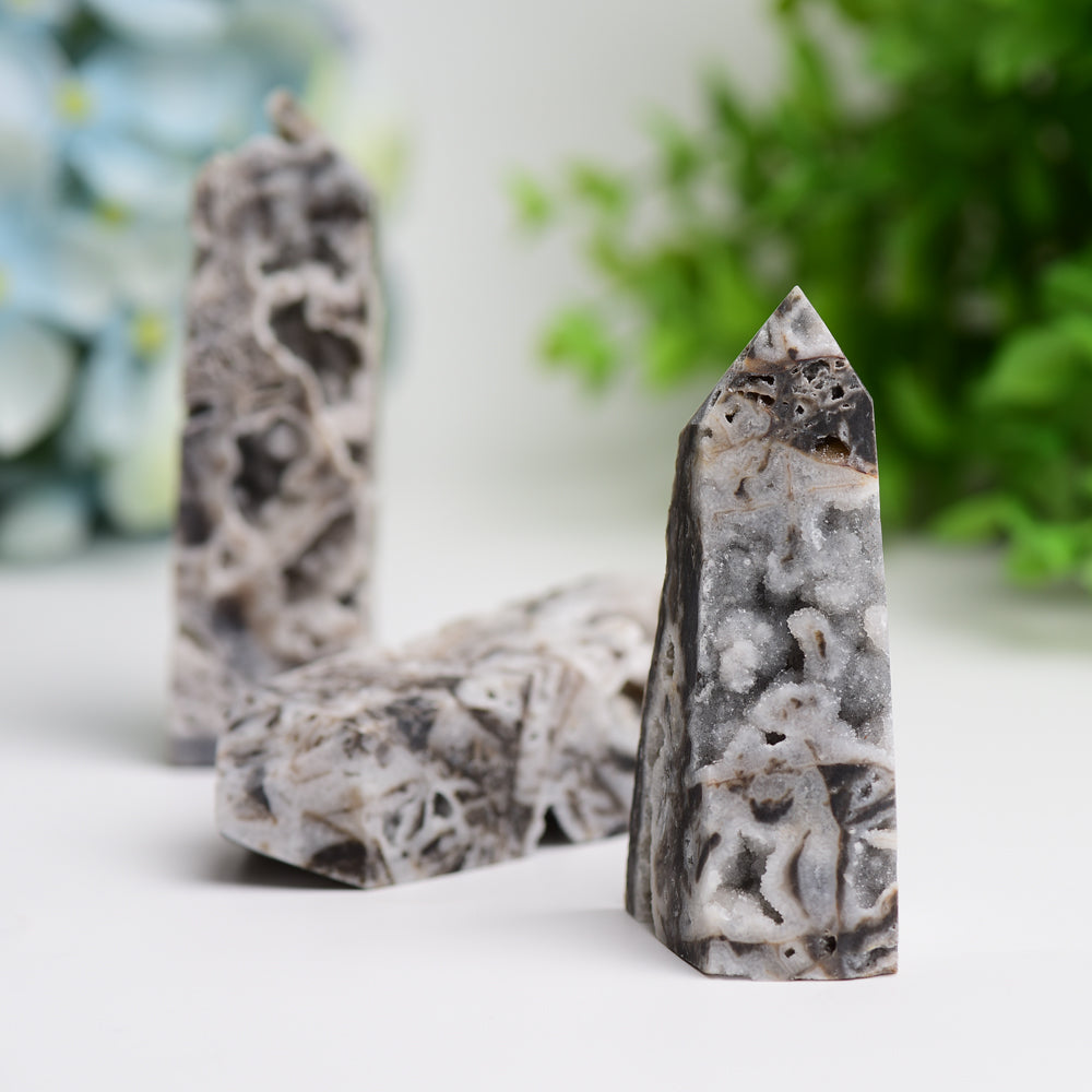 2.5"-4.0" Druzy Zinc Crystal Tower Bulk Wholesale