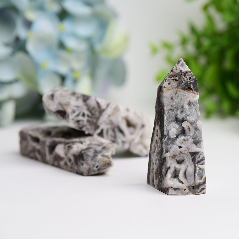 2.5"-4.0" Druzy Zinc Crystal Tower Bulk Wholesale