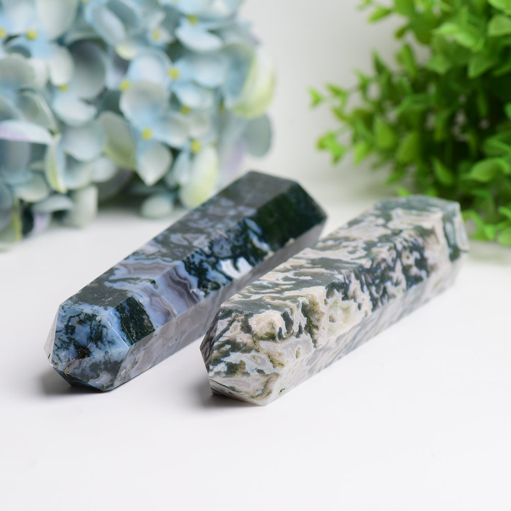 6.0" Moss Agate Crystal Tower Bulk Wholesale