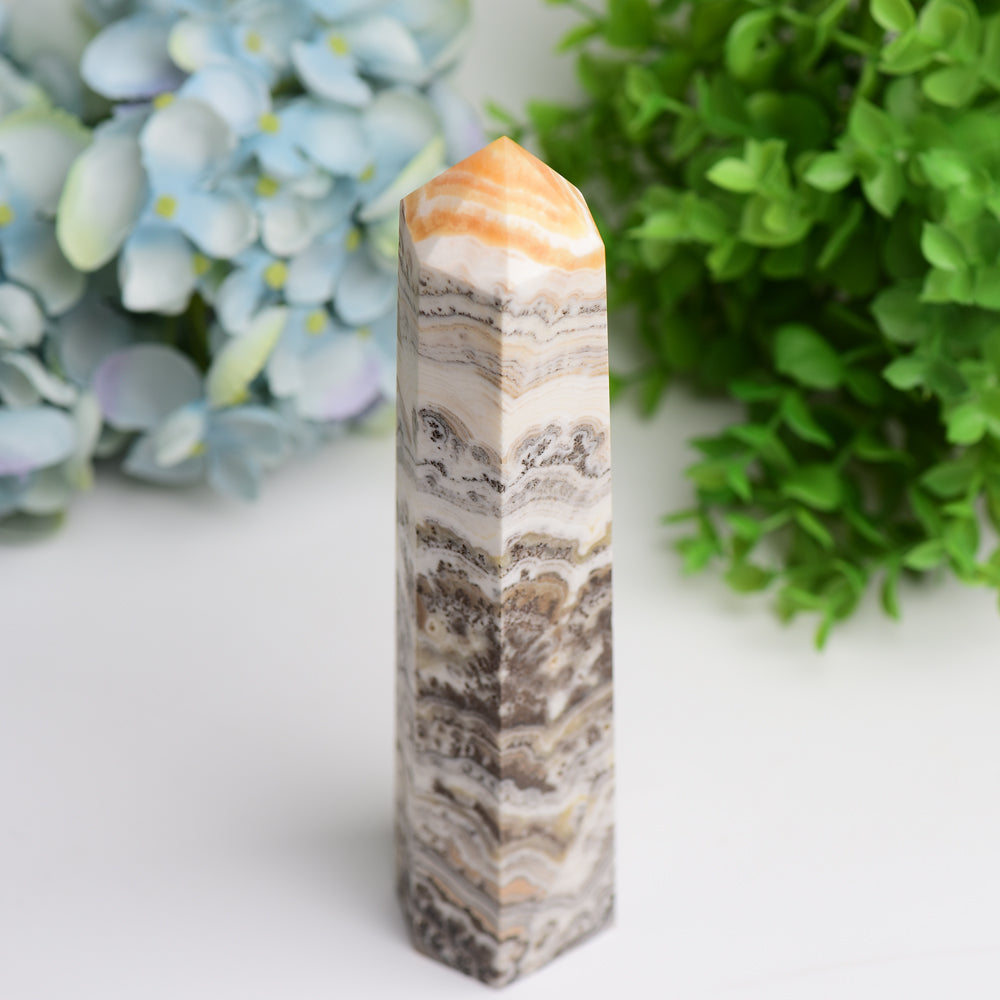 6.0"-8.0" Grass Calcite Crystal Tower Bulk Wholesale