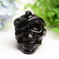 2.9" Black Obsidian Crystal Skull with Snake Decor for Halloween Bulk Wholesale