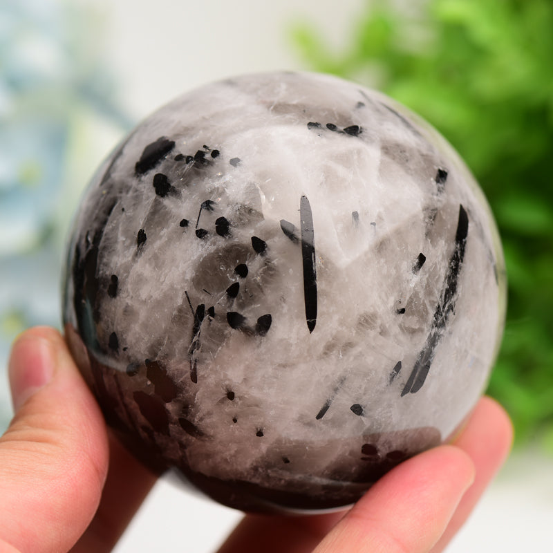 2.5"-4.0" Black Tourmaline Crystal Sphere Bulk Wholesale
