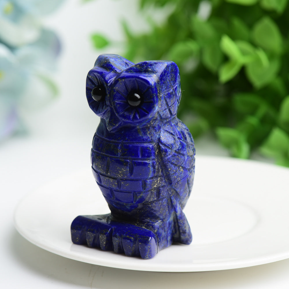 2.6" Lapis Lazuli Owl Crystal Carving Bulk Wholesale