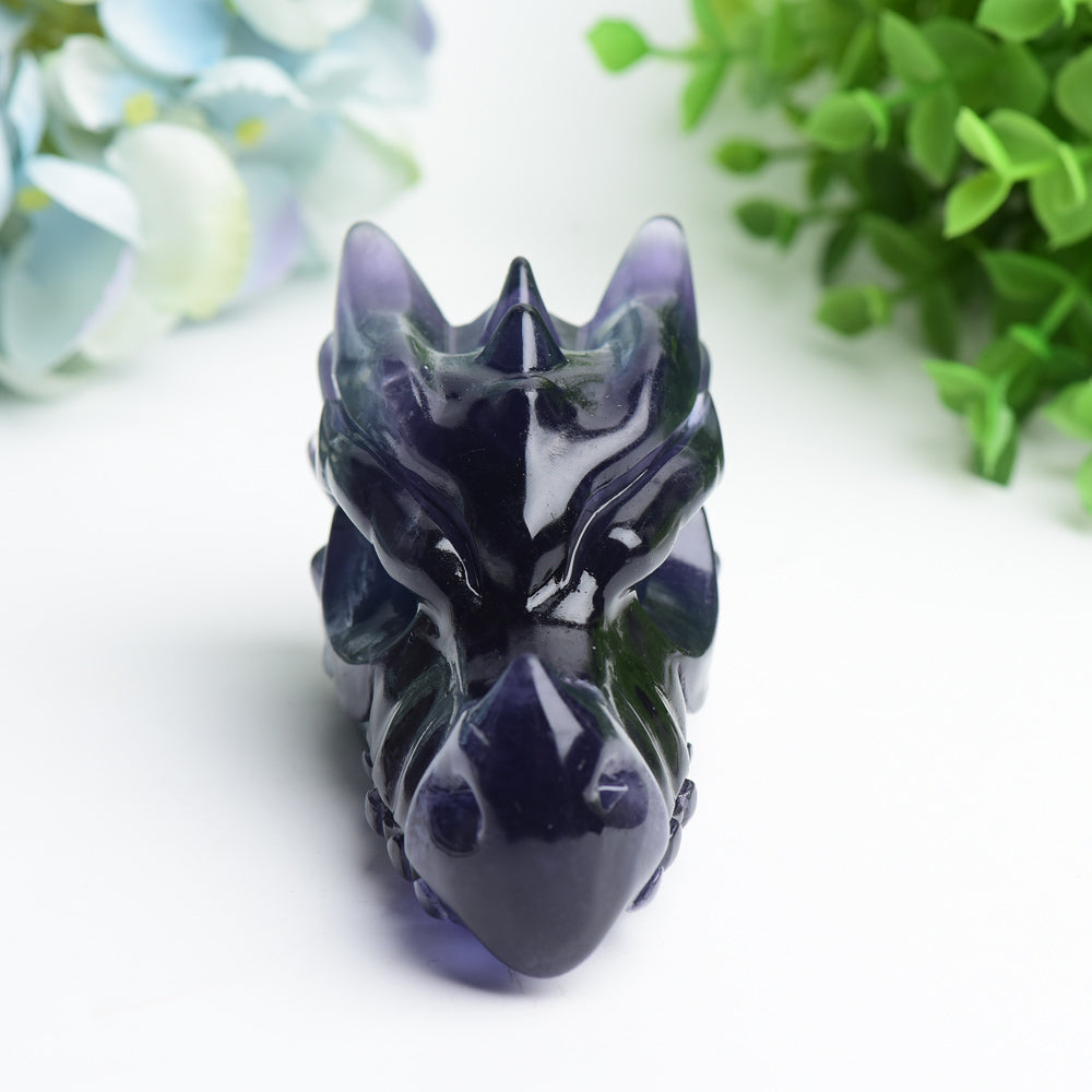 4.0" Fluorite Dragon Head Carving Bulk Wholesale