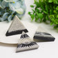 1.8" Taiji Stone Triangle Slab with Evil's Eye Carving Bulk Wholesale