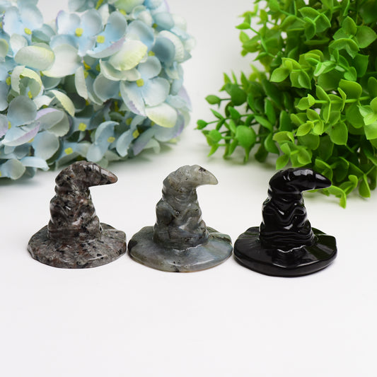 2.2" Mixed Crystal Wizard Hat Crystal Carving Bulk Wholesale