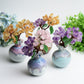 Amethyst Rose Quartz Citrine Flower Vase Design Free Form Bulk Wholesale