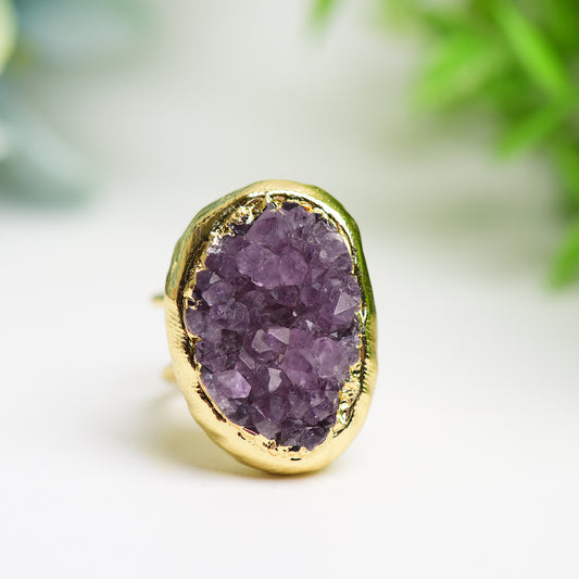 Amethyst Cluster Metal Ring Bulk Wholesale