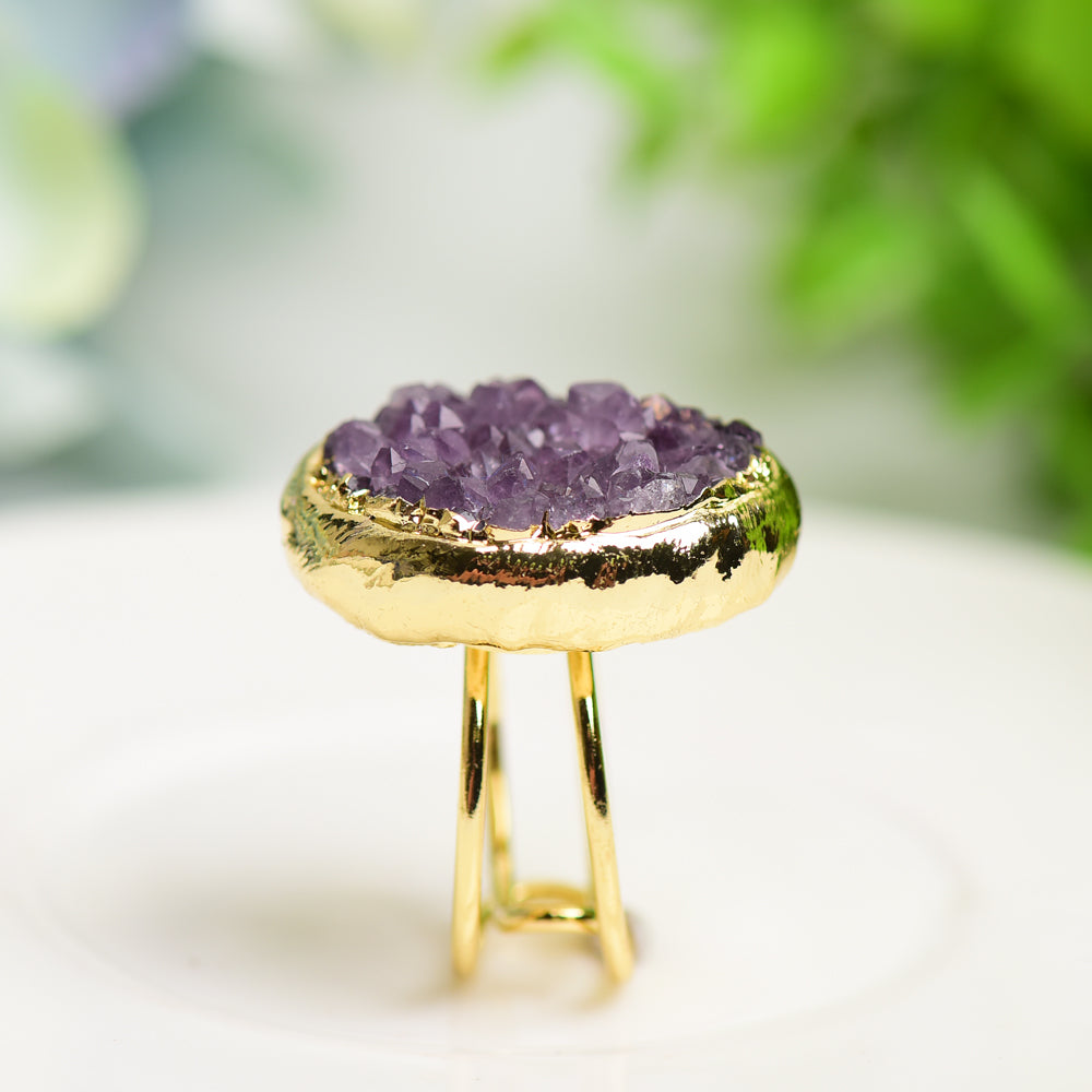 Amethyst Cluster Metal Ring Bulk Wholesale