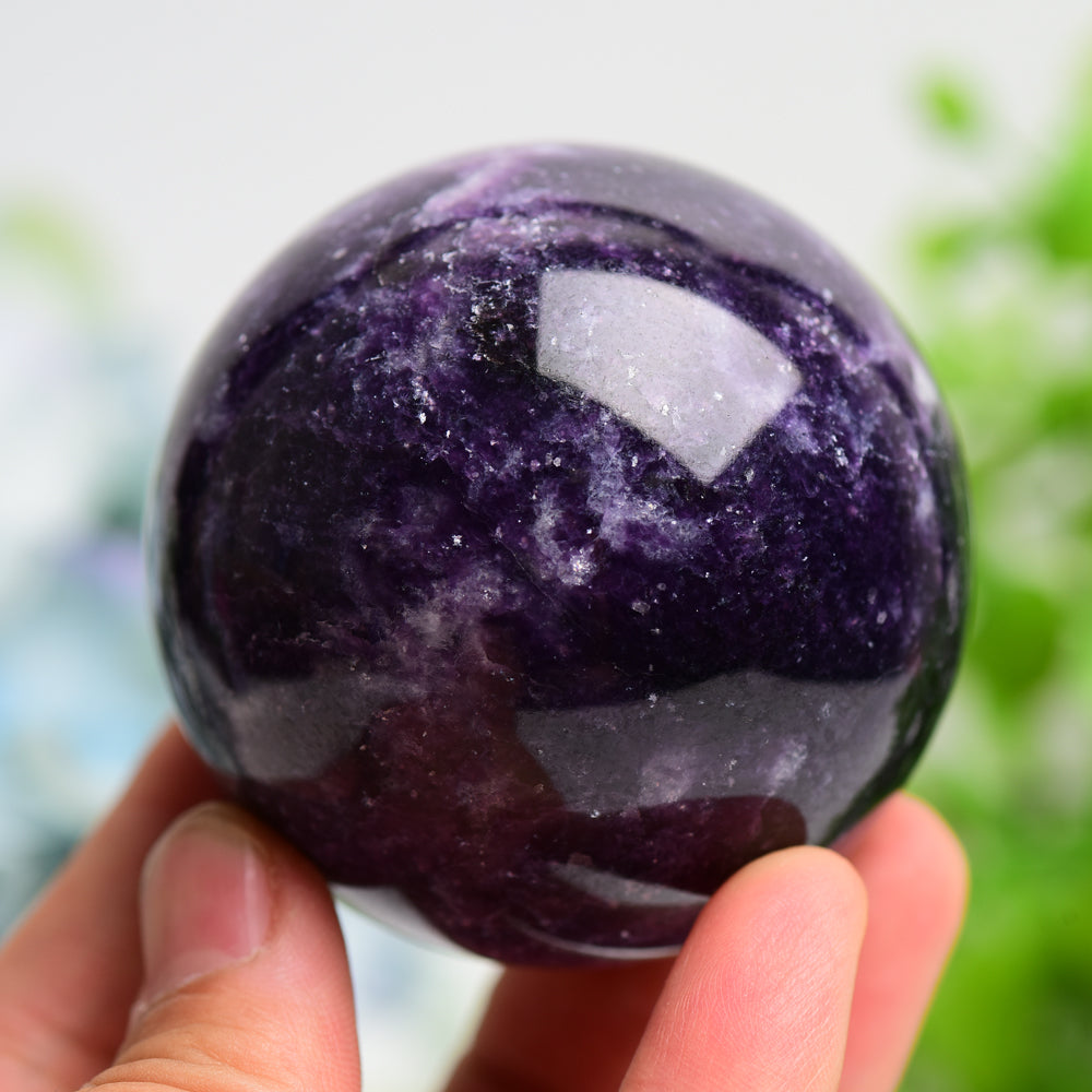 2.5"-4.0" Purple Lepidolite Crystal Sphere Bulk Wholesale