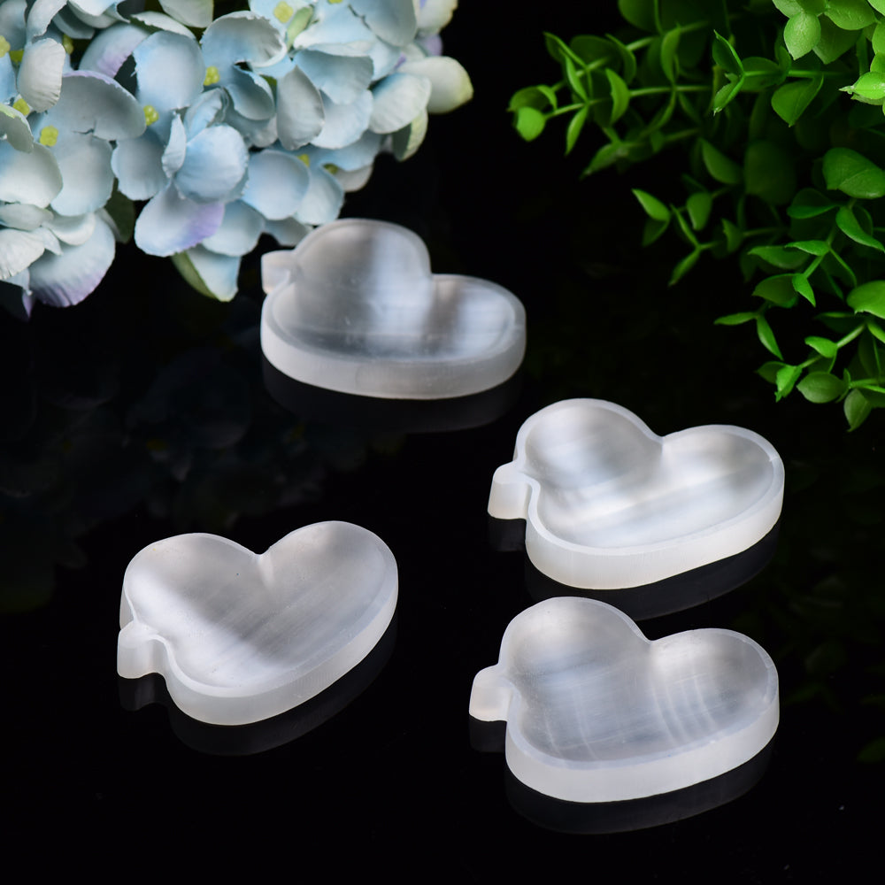 2.6" Duck Shape Selenite Bowl Carving Bulk Wholesale